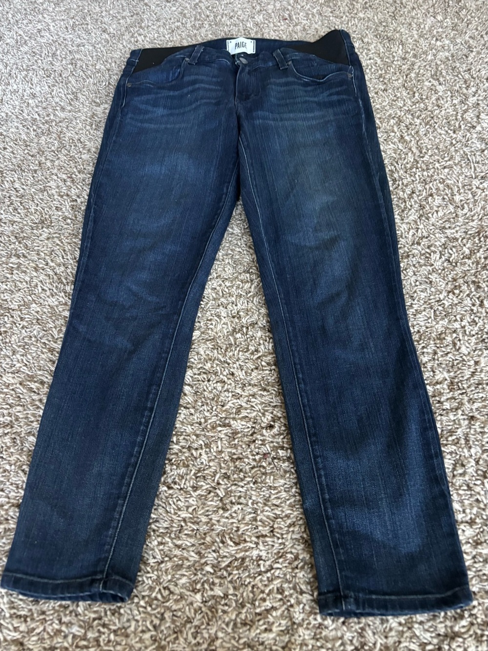 PAIGE Dark Blue Straight-Leg Maternity Jeans verdlugo crop 30 nwot